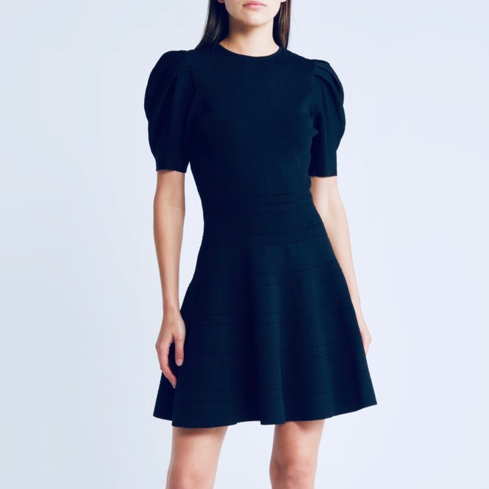 TED BAKER Velvey Puff Sleeve Mini Dress